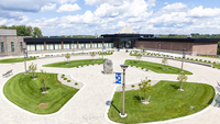 An overhead view of the main plaza at SUNY Canton. 