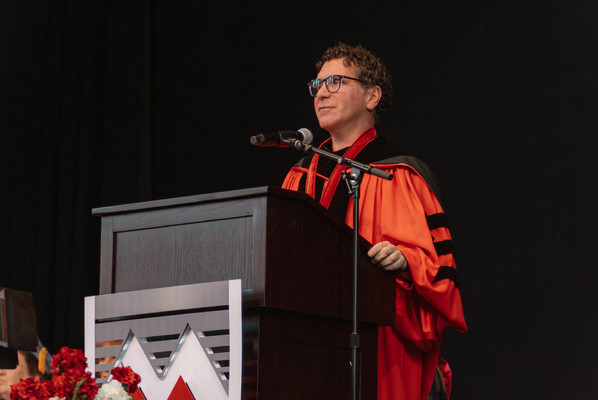 Dr. Jeffrey Osgood, Commonwealth University president, welcomes new students during the Convocation ceremony.