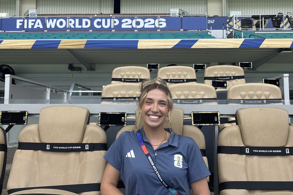 Lindsey Wilson University alumna Alina Hoberg ’24 worked as a sustainability and human rights coordinator in the World Cup Miami office, after serving as an employee engagement intern.