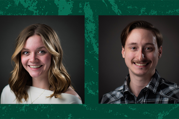 Representation of the achievement named 'Mayhue and Aeschbacher represent SRU at Modern Band Summit'.
