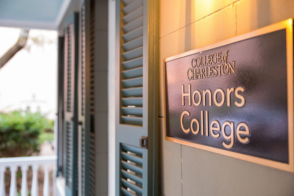 Honors College signage on building