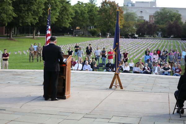 Lt. Col. Ted Batzel ’96 speaking at 9/11 Remembrance Ceremony.