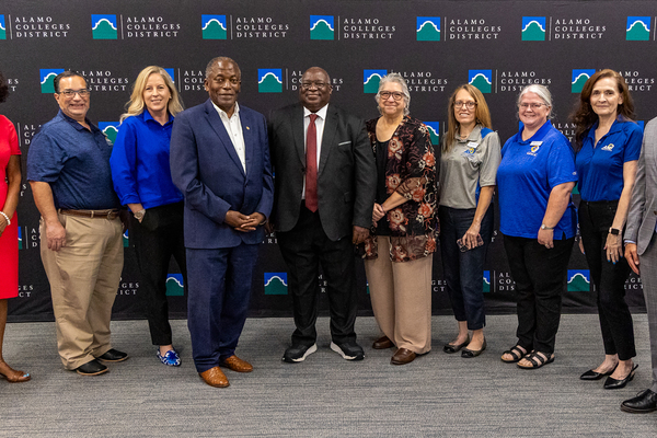 Angelo State and Alamo Colleges District staff and administrators gathered in San Antonio Sept. 17 to announced the new partnership.