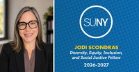 Image of Jodi Scondras with SUNY logo