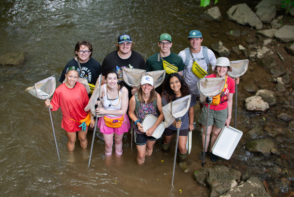 Representation of the achievement named 'Presbyterian College students take field biology course on Tennessee's Clinch River'.