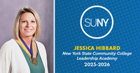 Image of Jessica Hibbard with SUNY logo