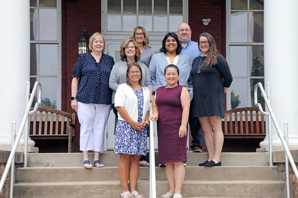 Photo Caption: Alumni and Professional Engagement staff members are shown from left. First row: Andrea O’Neill, Communications Coordinator; Wren Fritsky, Director of Career and Professional Development. Second row: GayAnne Spezialetti, Events and Services Coordinator; Lynda Michaels, Associate Vice President, Alumni Professional Engagement; Rashmika Ramlall, Assistant Director of Career and Professional Development; Cait Finn, Director of Zeigler Institute for Professional Development. Third row: Lisa Olander, Student Events Coordinator; Nathan Conroy, Director of Alumni Engagement.