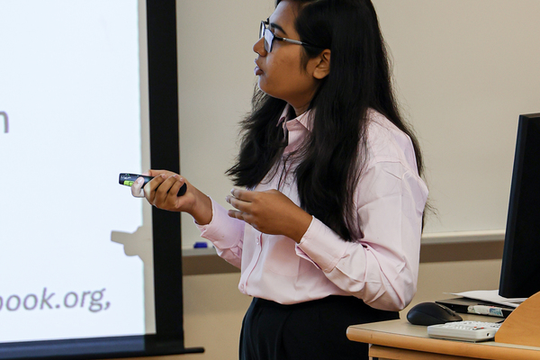 JESIA HOSSAIN CHOITY: In 2025, she spent her summer as a participant in Monmouth's Doc Kieft research program (pictured). In 2026, Choity studied Alzheimer's disease at the Vollum Institute at Oregon Health & Science University in Portland.