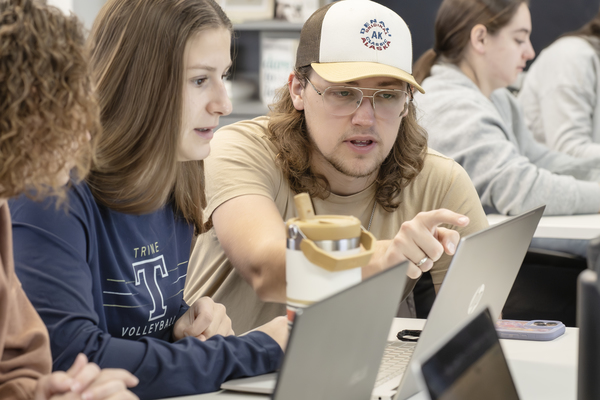 Students in Trine University's Franks School of Education work on a classroom project in this file photo. The FSOE has seen all its graduates with a teaching degree who sought a teaching job employed or continuing education for 15 straight years. (File photo by Dean Orewiler / Trine University)