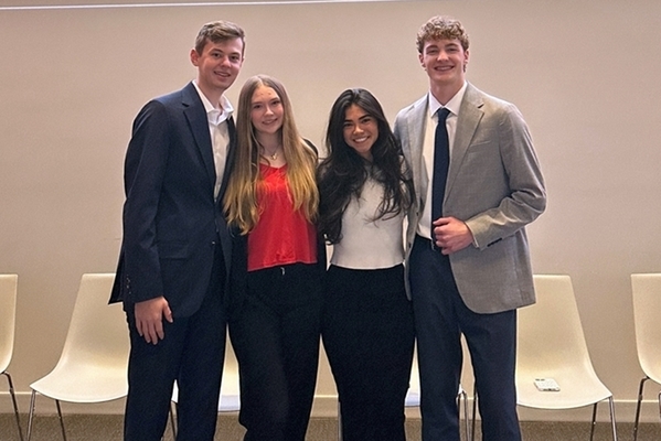 Students pose together for a group photo