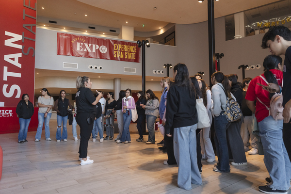 Students and families explore campus resources during a previous Warrior Expo at Stanislaus State.
