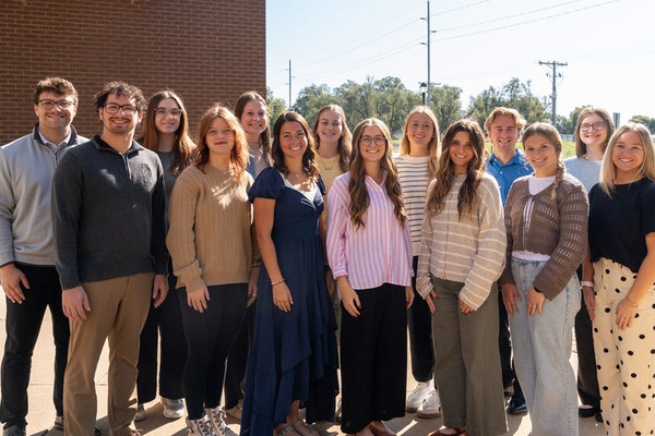 The latest Geisler-Penquite Scholars, from left, front row: Gabriel Gates, Peyton Madison, Paige Davis, Faith Roozeboom, Emily Blom, Madilyn Rowson, Grace Osthus. Second row, from left: Jacob Gudith, Taryn Ryan, Rachel Bowers, Emma Klosterman, Haydn Little, Andrew Mahaffey, Brianna VanGroll. Not pictured: Meleah Fesler.
