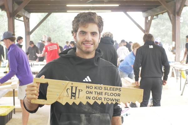 Henrique Borlido was one of 100 YHC students who volunteered with the Blairsville chapter of Sleep in Heavenly Peace Oct. 8 as they built beds for children in the community. 