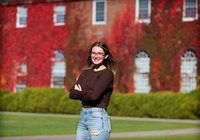 Kenna O'Brien poses for a photo on campus at SUNY Potsdam.