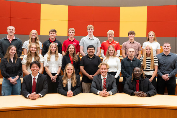 Front Row, left to right: Donovan Klish ’28, Bailey Acton ’27, Andrew Mahaffey ’28, Jay Kimbrough ’27.   Second Row, left to right: Addison Brown ’28, Allie Severe ’30, Kennedy Peterson ’29, Esther Harker ’29, Jose Leyva-Gramajo ’27, Piper Eighmy ’27, Brady Birkenholtz ’27, Rachel Mendlik ’28, Trace Hopkins ’30. Third Row, left to right: Grant Fletcher ’27, Olivia Phillips ’29, Cashen Thompson ’27, Xander Roerdink ’29, Cor Huyser ’28, Conner Hansen ’28, Teagen Peiffer ’28, Emerson Holle ’29. Not shown: Fynn Eighmy 