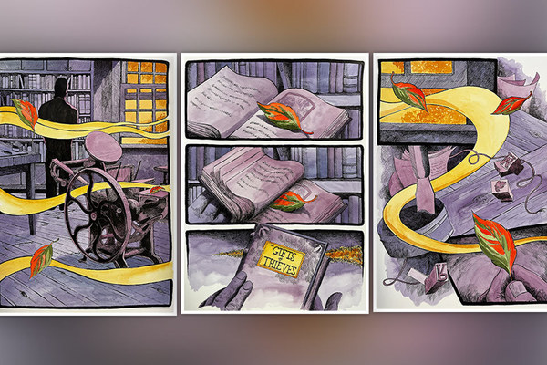 Mat Kelly, Kenneth J. Weller Distinguished Professorship of Liberal Arts and professor of art, will display portions of his graphic novel, “Paracusia.”