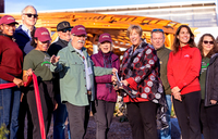 Supporters cut the ribbon in front of the new WISER Botanical Garden at SUNY Potsdam.