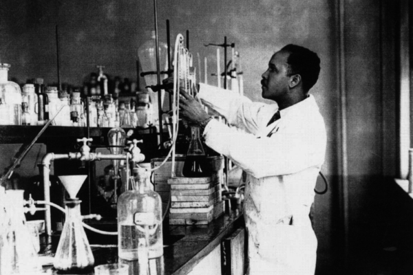 Percy julian in his lab