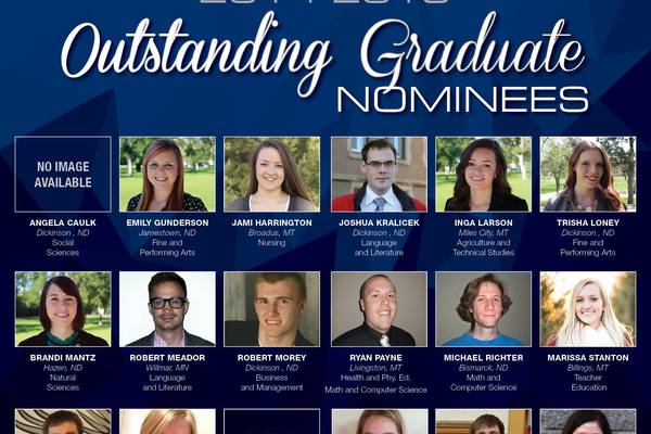 Representation of the achievement named 'Dickinson State University 2015 Outstanding Graduate Award Nominees'.