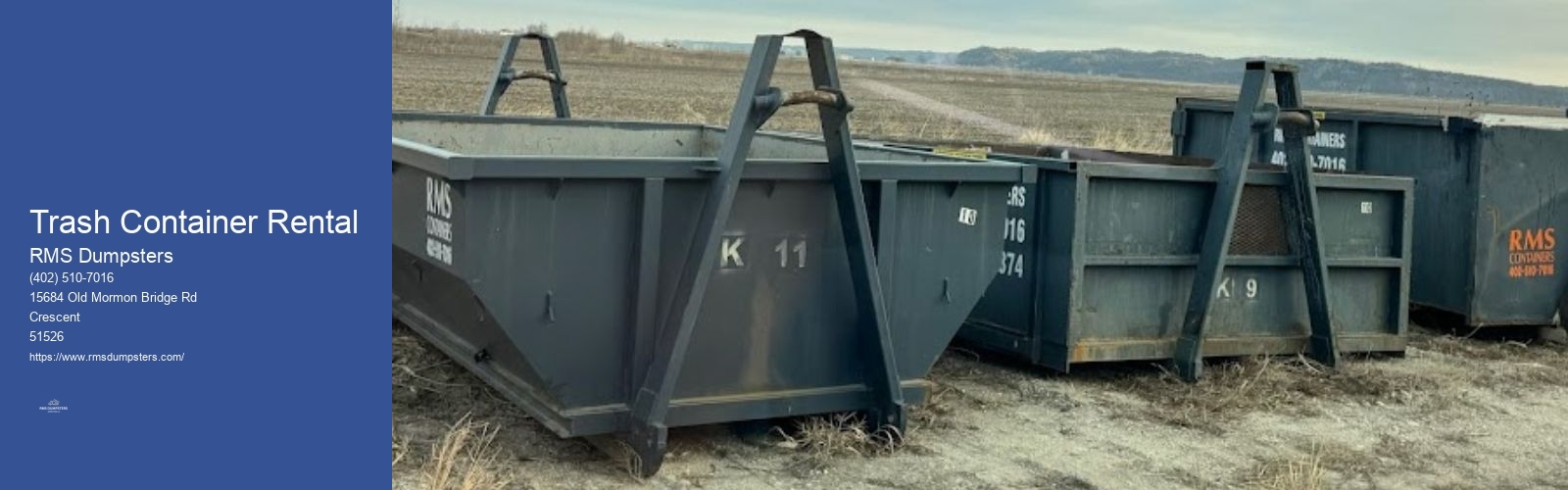 Trash Container Rental RMS Dumpsters Trash Container Rental