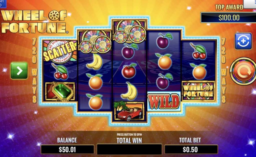 Colorful gambling vector illustration of wheel of fortune wheel online slot game