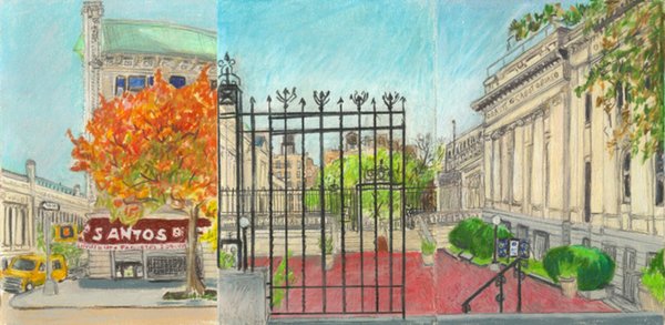 Elise Engler, W.157-156/156-155th St. Audubon Terrace (November), 2014-15