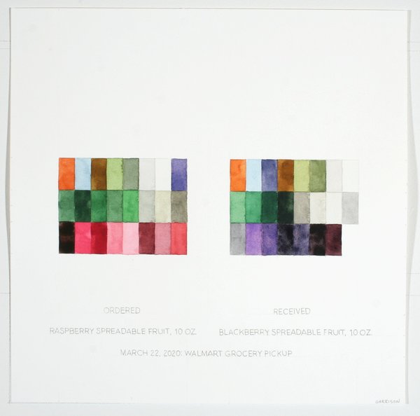 Richard Garrison, Substitution Color Scheme: Spreadable Fruit(March 22, 2020, Walmart Grocery Pickup), 2020