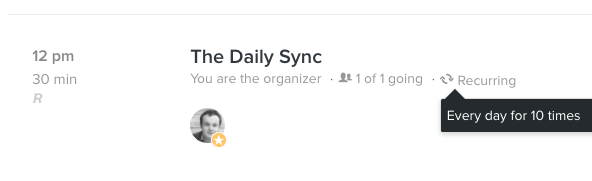 Preview recurring meetings