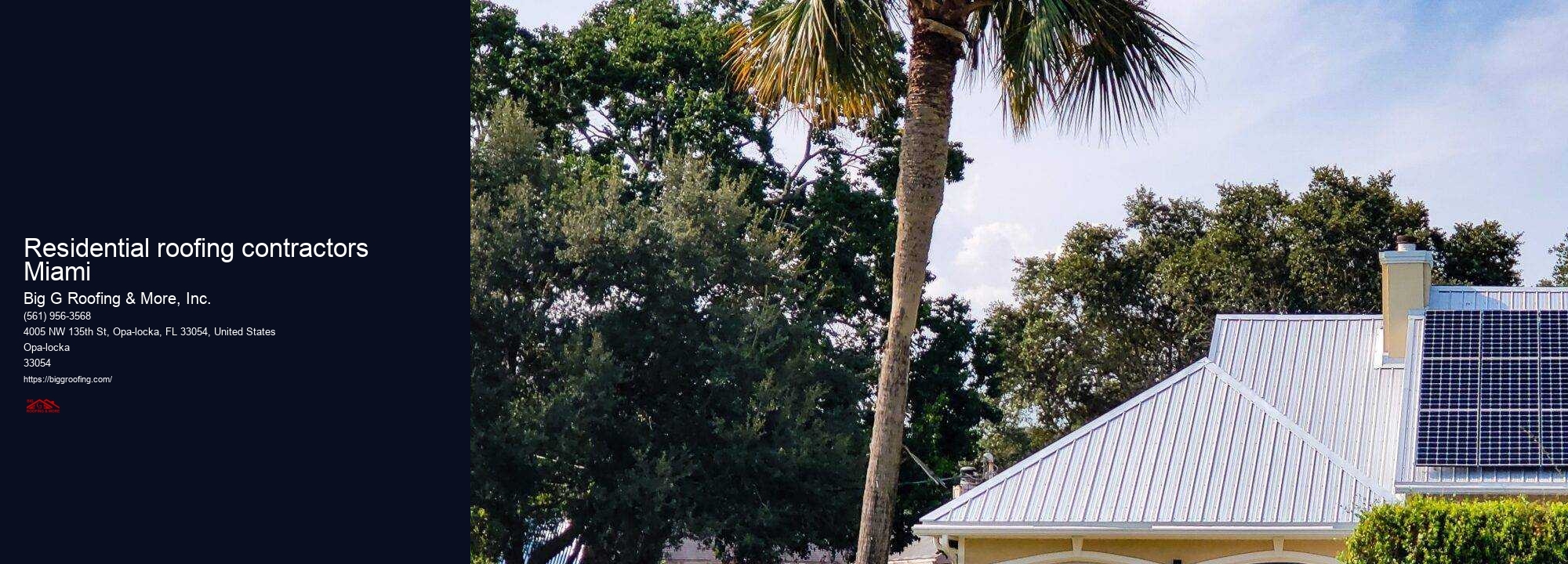 Residential roofing contractors Miami
