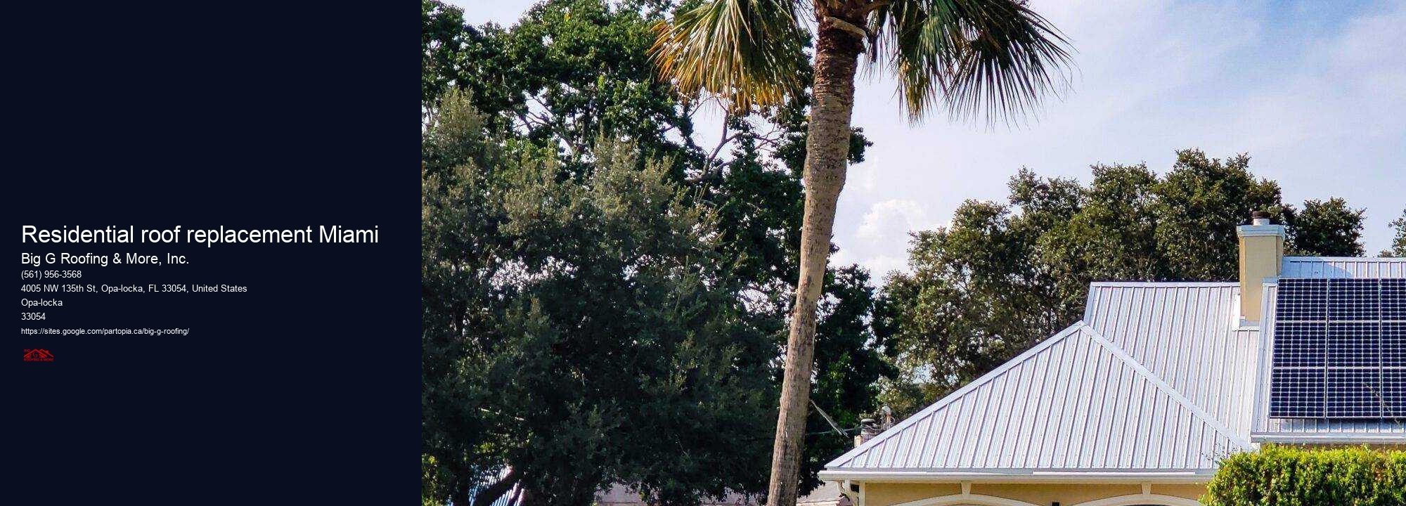 Residential roof replacement Miami