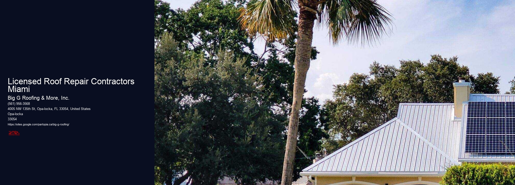 Licensed Roof Repair Contractors Miami