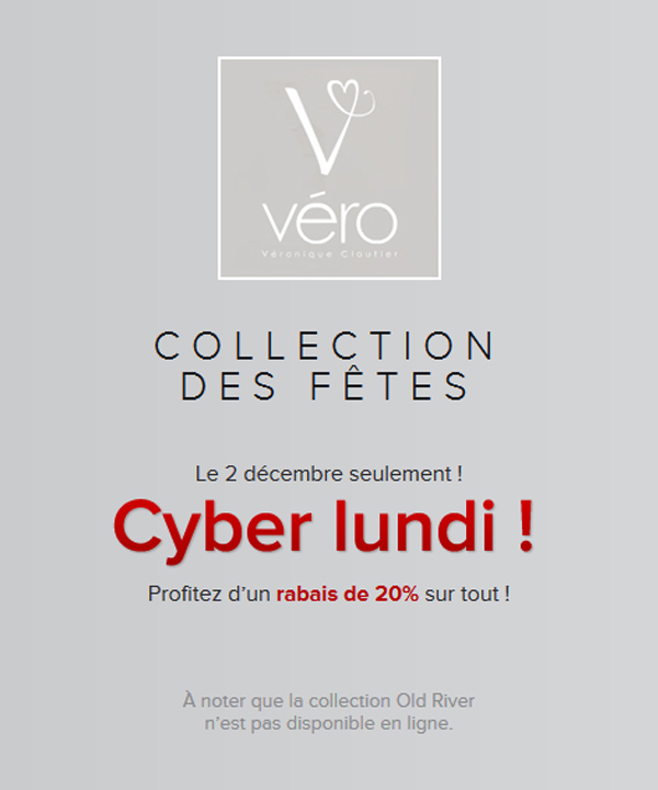 Cyber lundi! 20% de rabais sur tout!