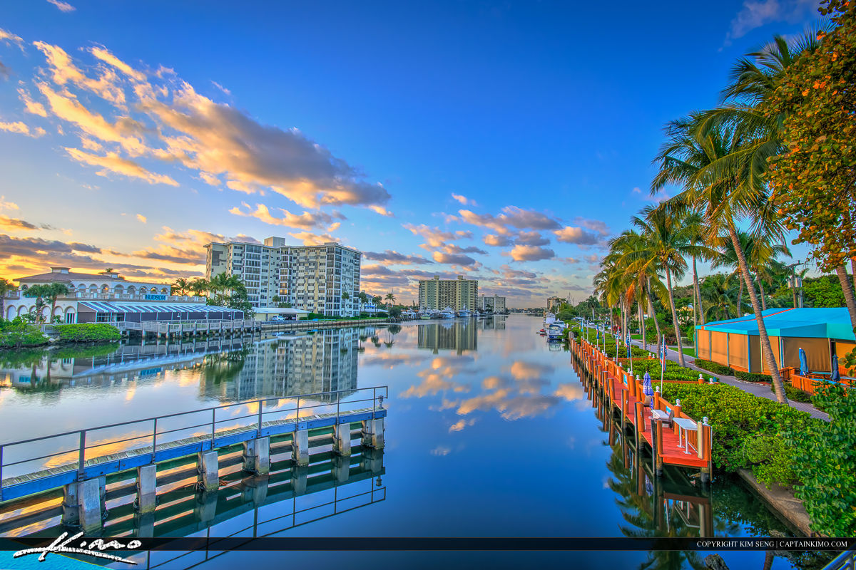 Delray Beach Florida Downtown Waterway Condos Royal Stock Photo
