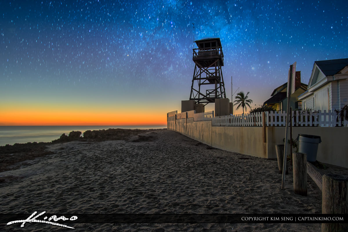 House of Refuge Stuart Florida Milky Way Stars Royal Stock Photo