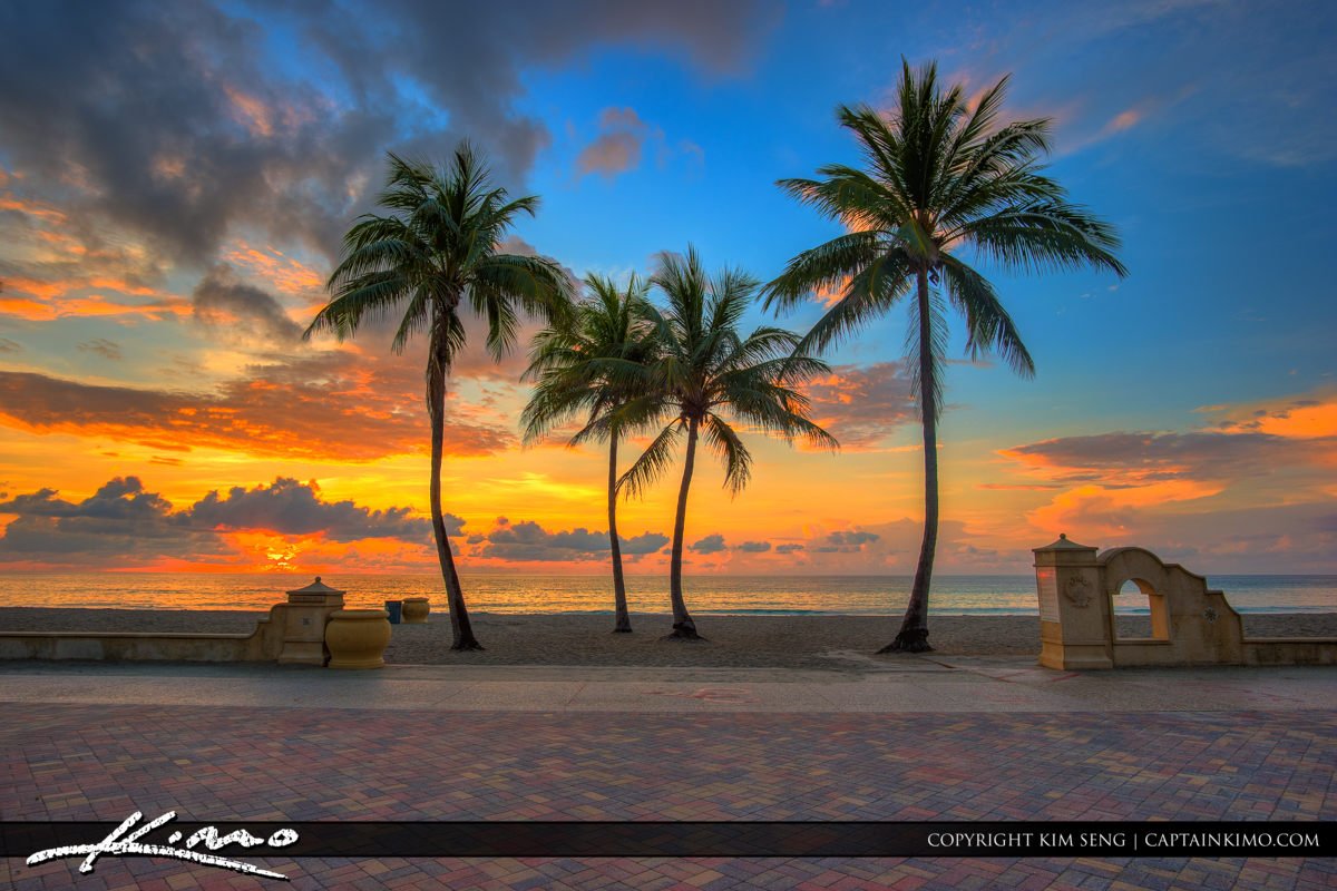 Hollywood Beach Colorful South Florida Sunrise at Broadwalk Royal