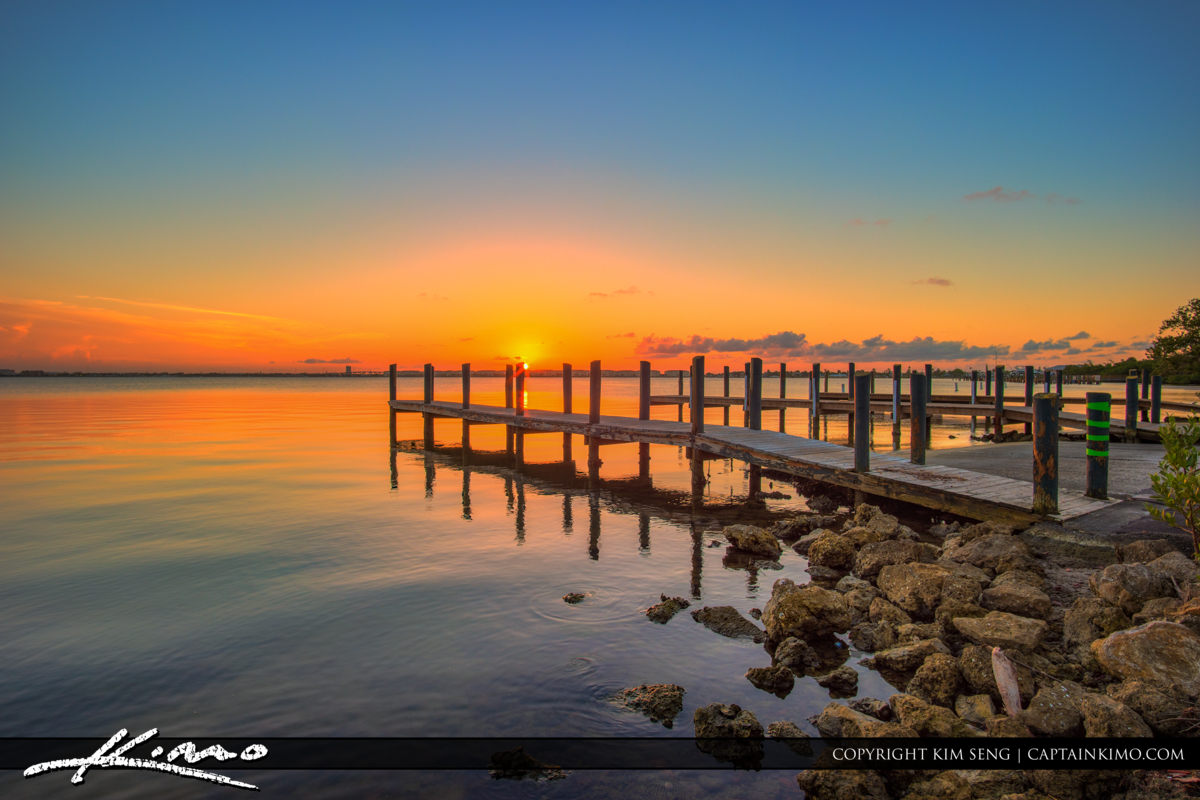 Fort Pierce Jaycee Park Along the Boat Dock Royal Stock Photo