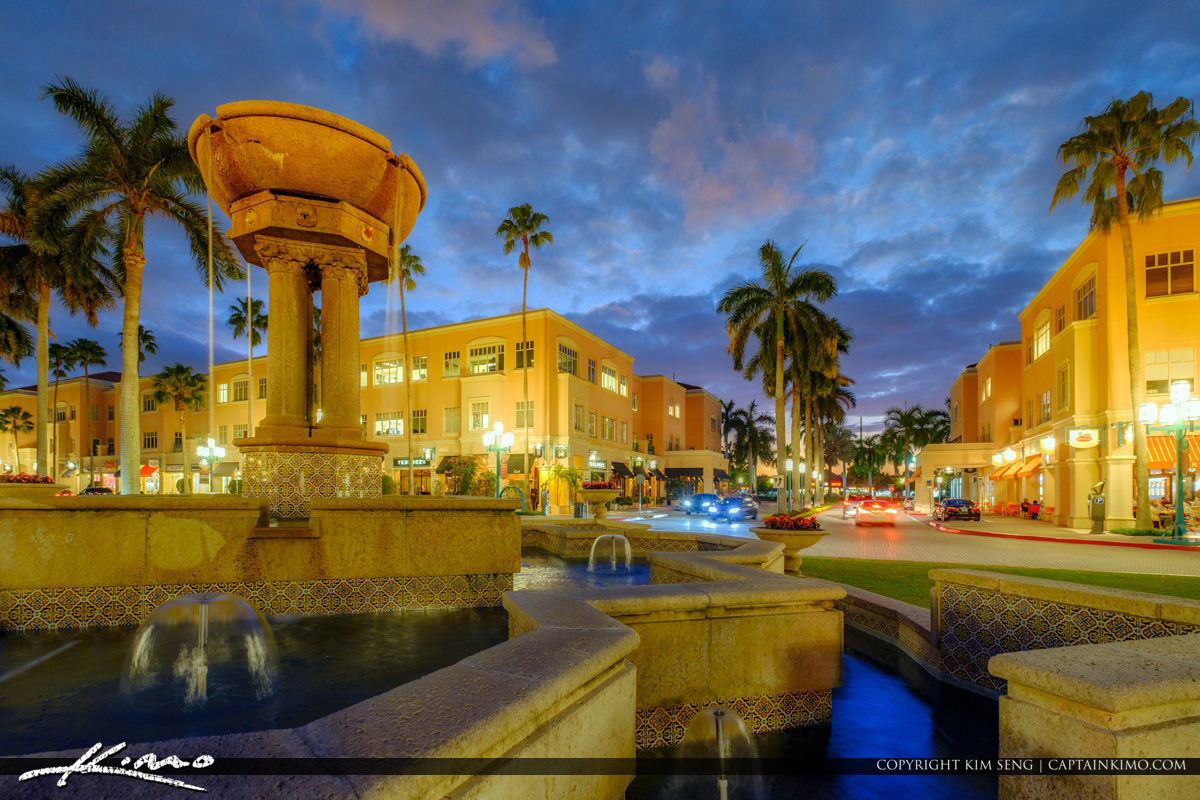 Mizner Park Downtown Night Life Boca Raton Florida Royal Stock Photo Mizner Park Downtown Night Life Boca Raton Florida Royal Stock Photo