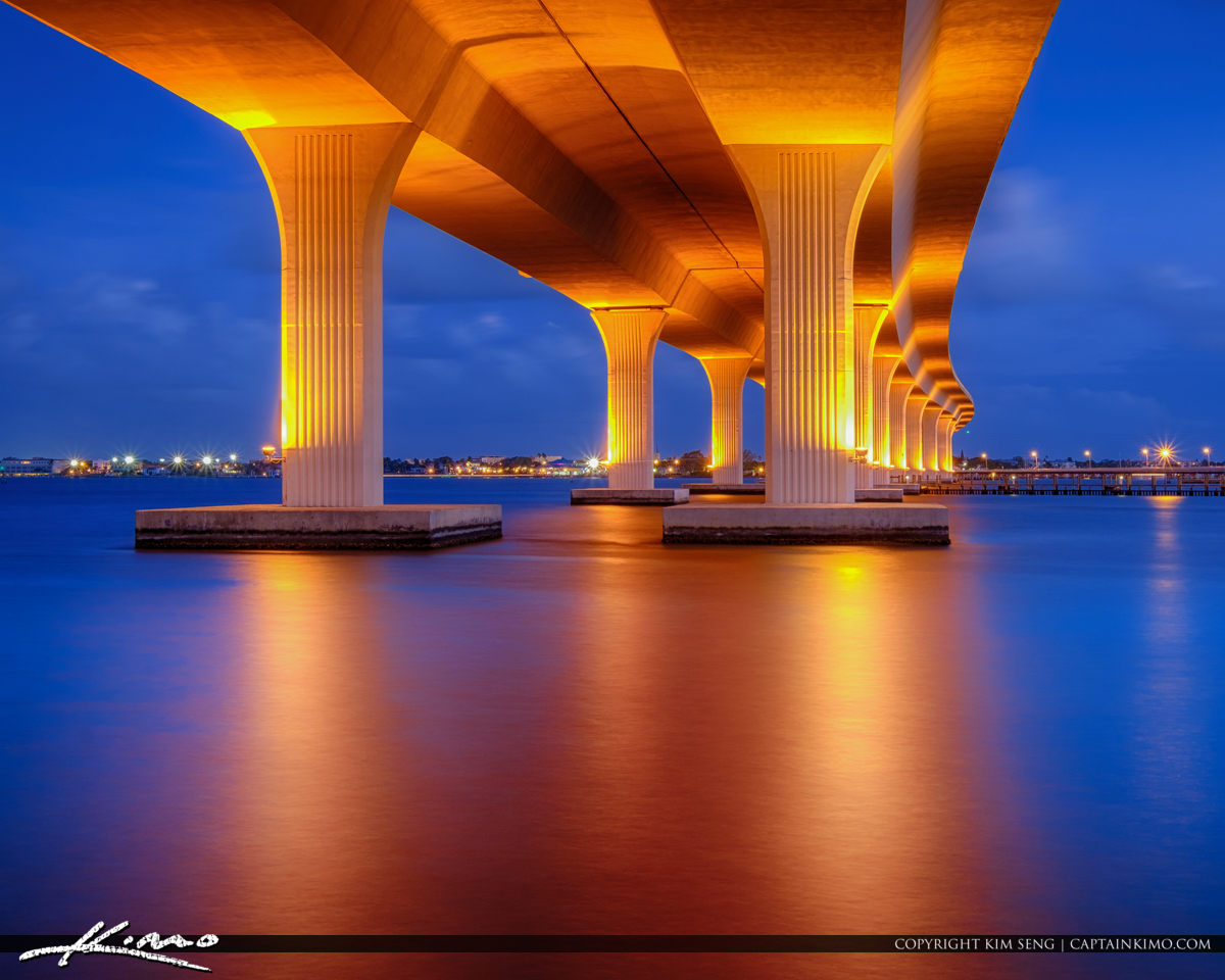 Roosevelt Bridge Stuart Florida Blue Light Royal Stock Photo