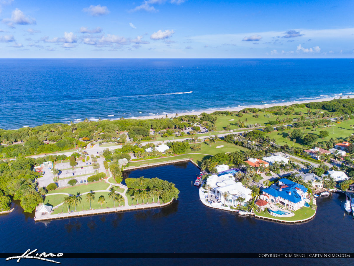 Boca Raton Florida Aerial from Park Lake and Inlet Royal Stock Photo