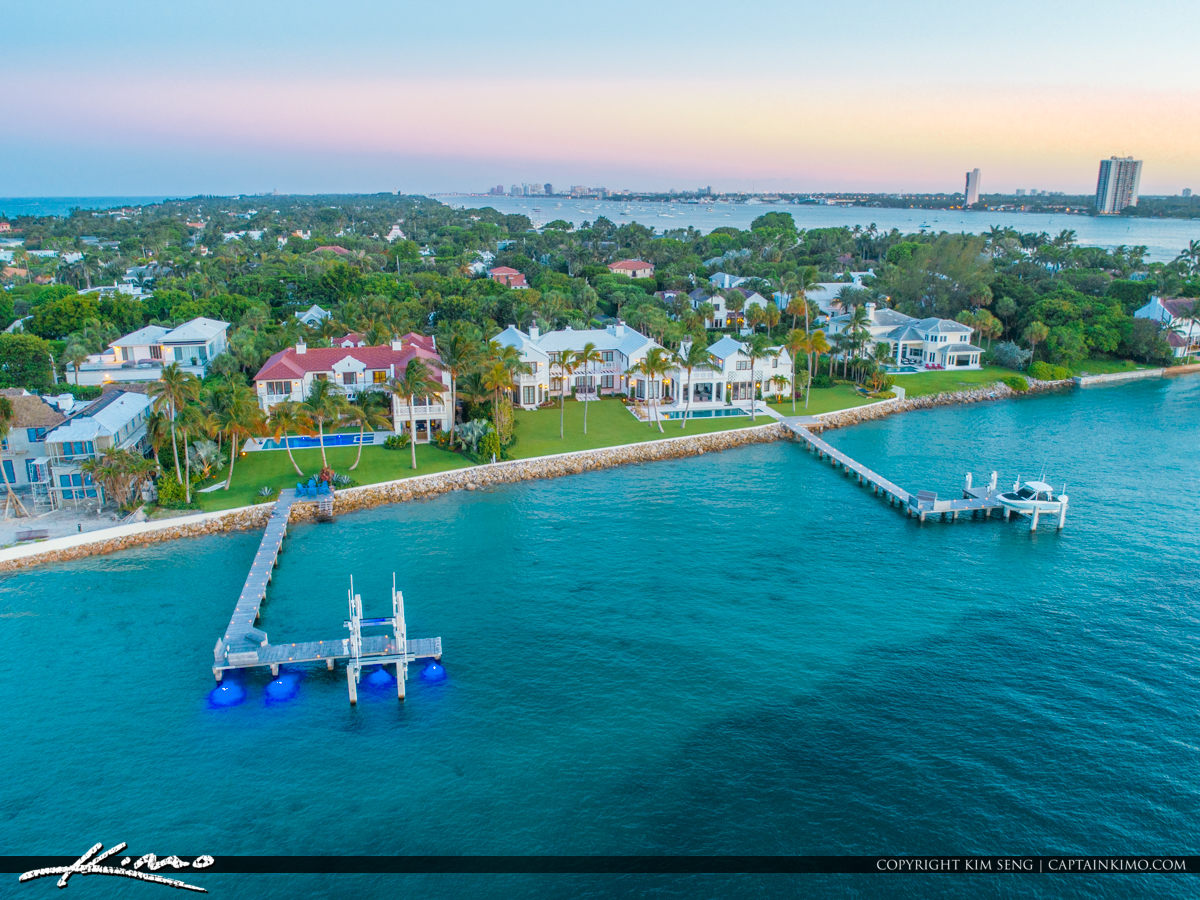 Palm Beach Inlet Waterfront Property Palm Beach Island Royal Stock Photo