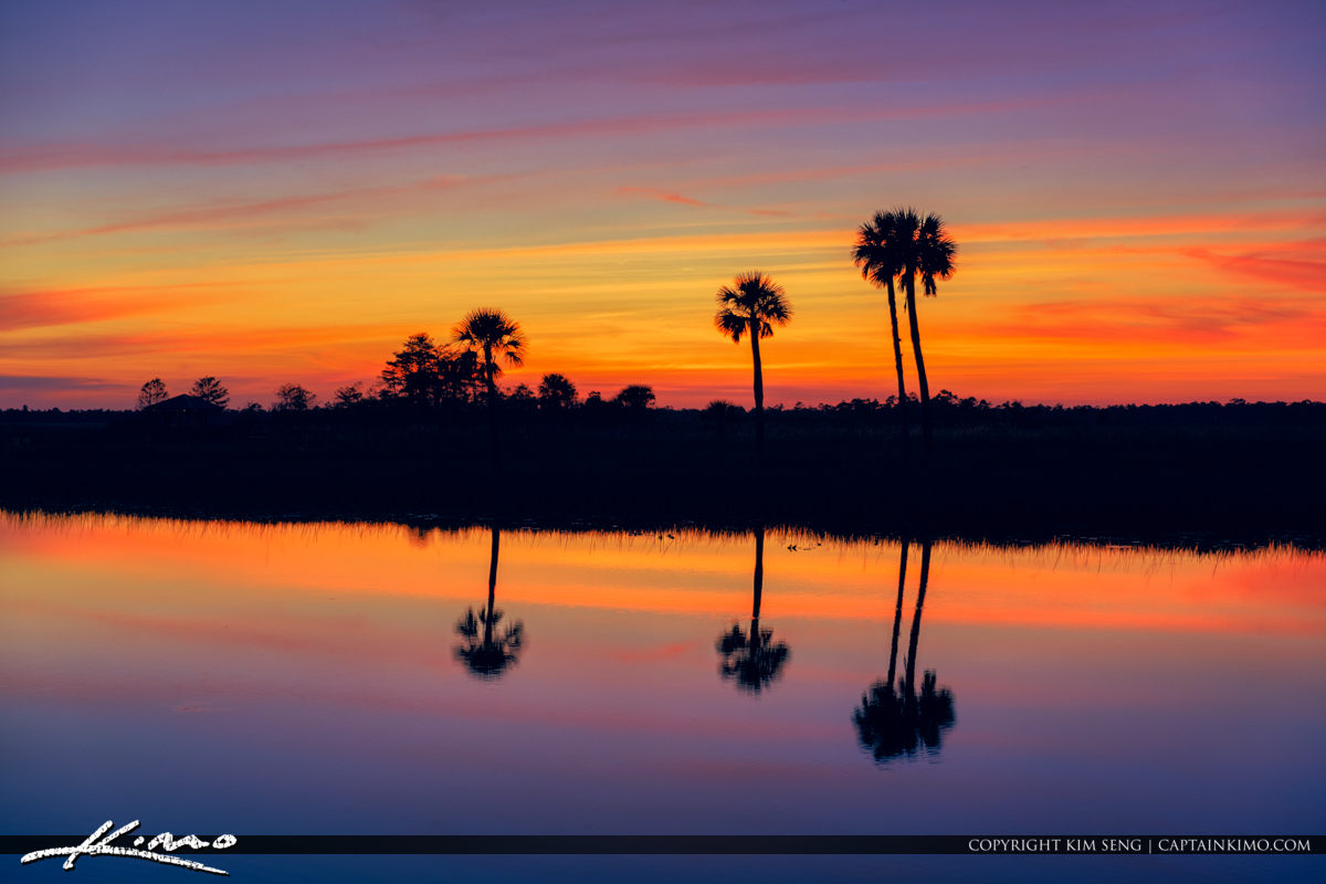 Jupiter Farms Out West Pine Glades Sunset Royal Stock Photo