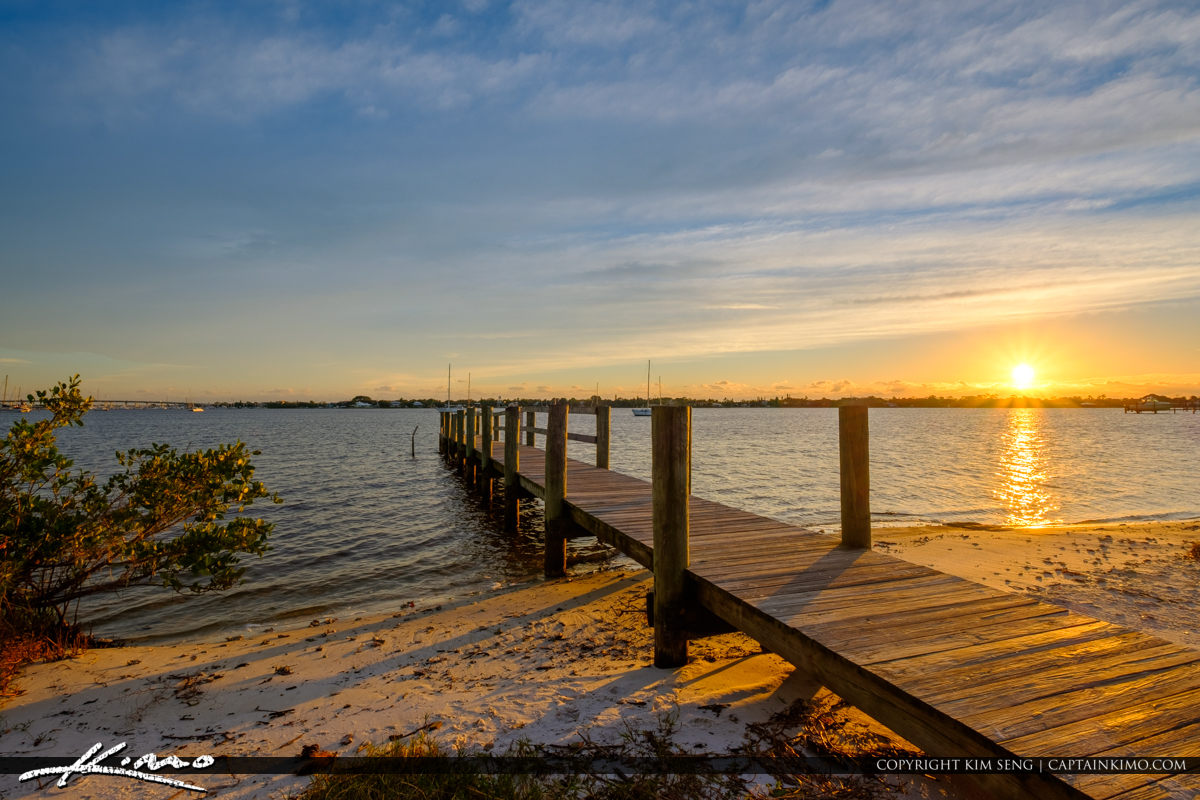 Sunrise Boardwalk Pendarvis Cove Park Palm City Florida Royal Stock Photo