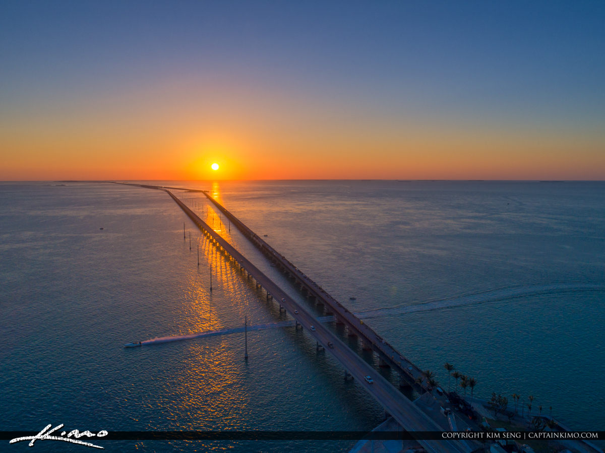 Seven Mile Bridge to Key West Florida from Marathon Royal Stock Photo