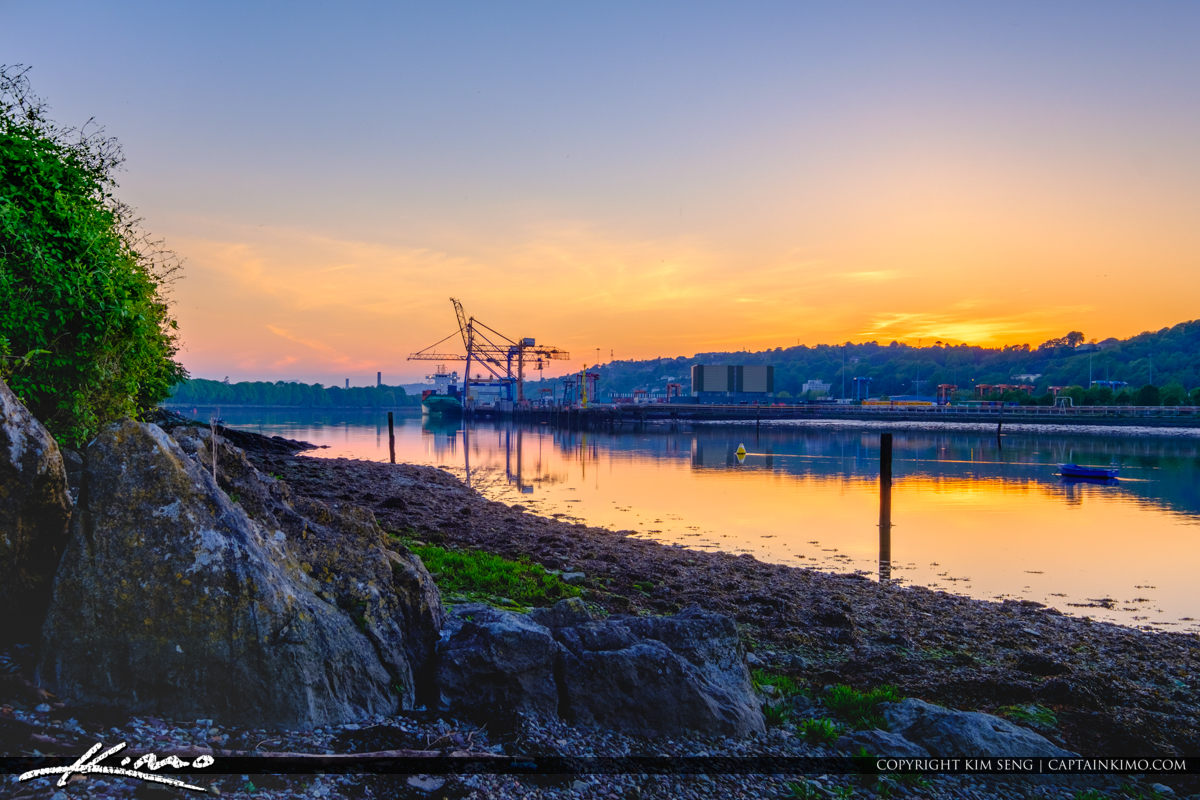 Port and Dock Cork Ireland Wide Landscape View Royal Stock Photo
