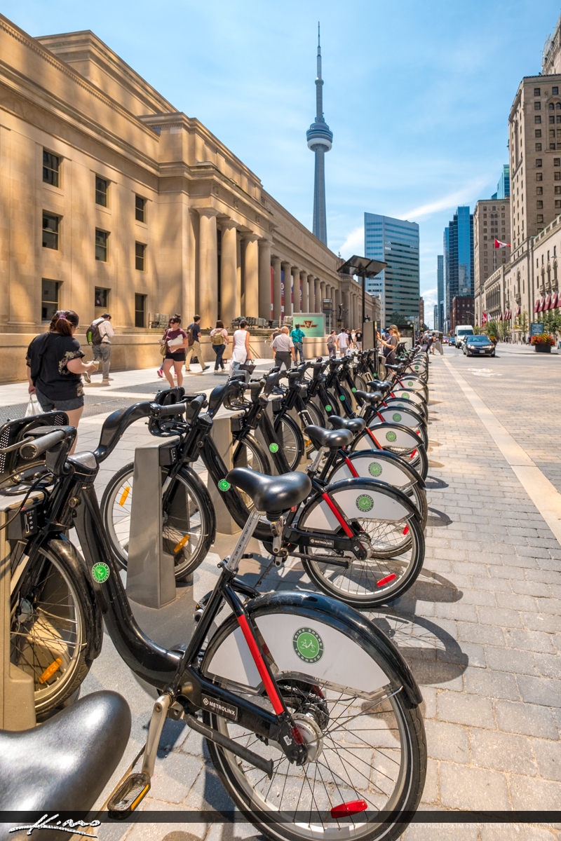 CN Tower Downtown Toronto Ontario Canada Bicycle Royal Stock Photo