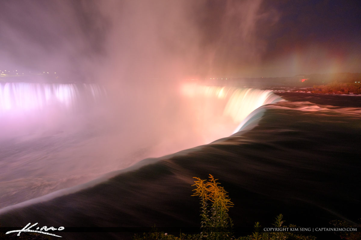 Ornage Color at Night Niagara Falls Light Show Nighttime Canada Royal