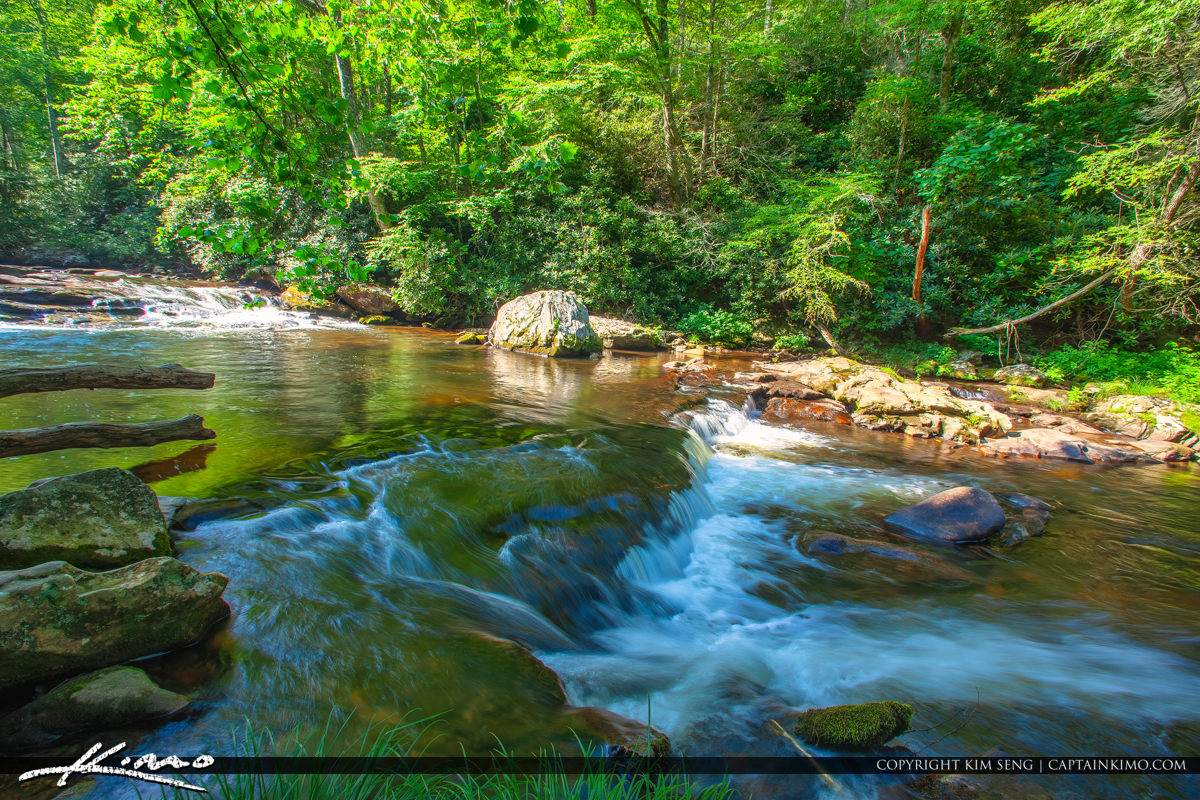 Cullasaja River Highlands North Carolina Blue Ridge Parkway Rock