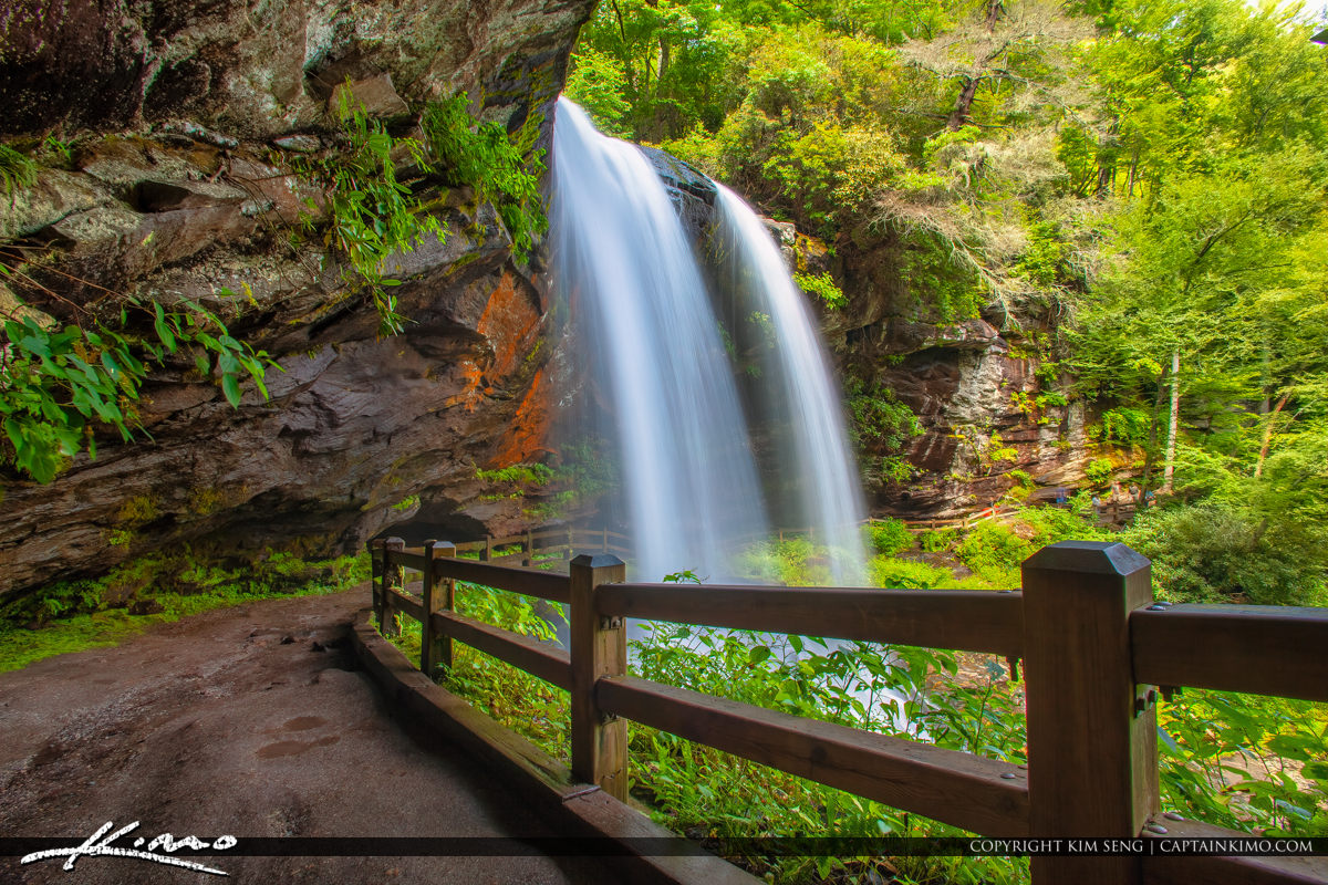 Dry Falls Highlands North Carolina Blue Ridge Parkway Under the Royal