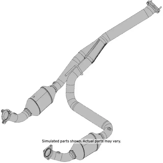 Part# 15128301 3-Way Catalytic Converter with Pipes, Flanges, Bushings, Adapter, Hanger, and Studs