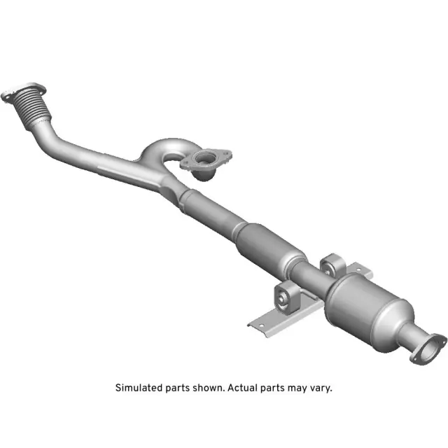 Front Exhaust Pipe with 3-Way Catalytic Converter, Pipe, Flange, Bracket, Insulators, and Nut